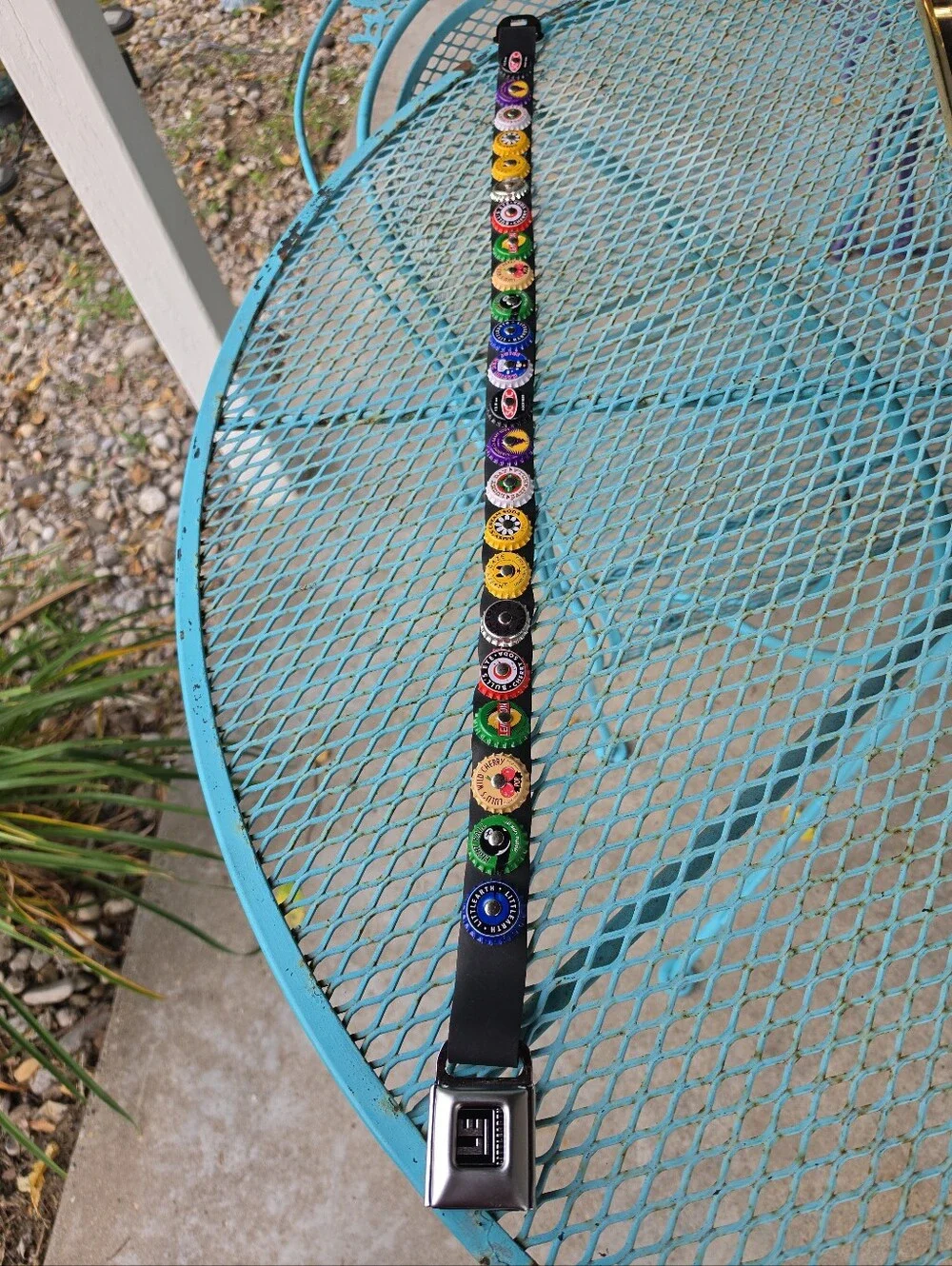Vintage Little Earth Bottle Cap Belt Size Adjustable Stretchy Y2k - Picture 1 of 7